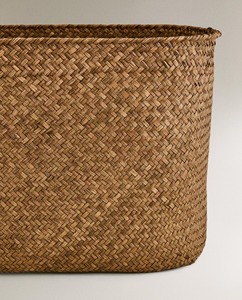 Cesta ovalada de algas marinas con asa incorporada, cesta de almacenamiento hecha a mano, venta al por mayor, ecológica, hecha en Vietnam - Product Image 5