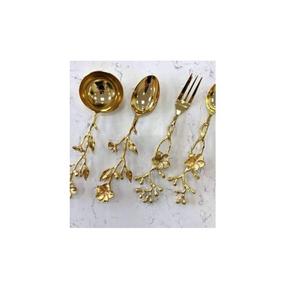 Juego de Cubiertos de Acero Inoxidable Dorado Brillante de Lujo, Cuatro Piezas, Duradero, Cuchillo, Tenedor, Cuchara, para Hoteles, Restaurantes, Bodas - Product Image 4