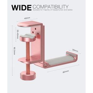 <b>Foldable</b> Aluminum Headphone Stand Hook Universal <b>Desk</b> Clamp Mount for Gaming Headphones Space-Friendly Headset Holder Accessory - Product Image 3