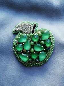 Decorative Embroidery <b>Beaded</b> Brooch Pin with Premium Pearls Crystals and Fine <b>Needle</b> Embroidery Handcrafted Embroidery <b>Beaded</b> Br - Product Image 6