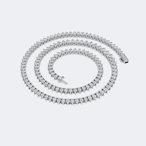 Collier tennis en or 9 carats avec diamants de laboratoire ronds sertis à griffes, 10,30 carats au total, couleur E, style luxueux, certifié IGI - Product Image 5