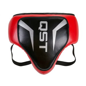 Protège-entrejambe de boxe en cuir PU, protection abdominale pour l'entraînement et le sparring, équipement de protection ajustable avec soutien lombaire pour la boxe - Product Image 1