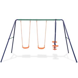 Columpio Resistente de Acero Azul y Plástico para Niños de 3 a 10 Años, Equipo de Juego Versátil para Niños - Product Image 2