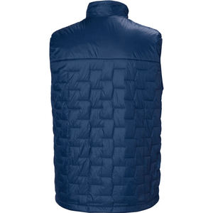 Chaleco Acolchado Negro para Hombre, Cuello Alto, Cierre de Cremallera, Cortavientos, Chaqueta Casual de Invierno, Relleno de Poliéster, Patrón Geométrico, Corte Regular - Product Image 2
