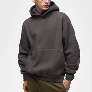 Sudadera con Capucha Extra Grande para Hombre, de Forro Polar, Poliéster/Algodón, Color Sólido, Informal, Holgada, para Invierno, Diseño Digital Ecológico - Product Image 2