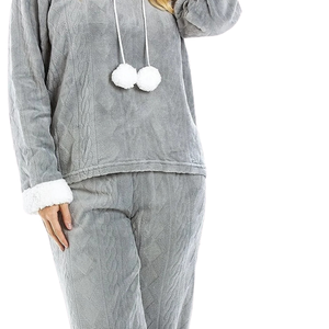Women Plush Fleece Pullover Hoodie Tracksuit <b>Set</b> Relaxed Fit Trousers Soft Warm Casual Winter <b>Two</b> <b>Piece</b> <b>Lounge</b> Outfit - Product Image 5