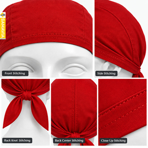 Gorro Quirúrgico Rojo SAMAVIA, Ajustable con Lazos Traseros, Accesorio Médico para Uniformes de Salud, para las Cuatro Estaciones - Product Image 5