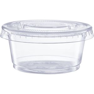 50 Contenitori Monouso Trasparenti in Plastica con Coperchio per Soufflé, Insalate, Gelatine e Shot - Bicchierini Monodose per Bevande Porzionate - Product Image 2