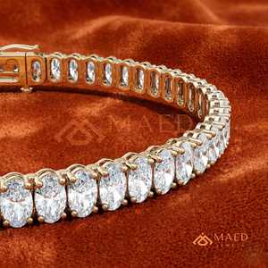 กำไลข้อมือเทนนิสทรงรีประดับมอสซาไนต์ชุบทอง 18K หรูหรา ระยิบระยับ สำหรับผู้หญิง แฟชั่นเครื่องประดับ ของขวัญ สไตล์ทันสมัย - Product Image 3