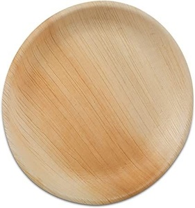 Assiettes en palmier d'arec de qualité supérieure, vaisselle de fête durable, 10 pouces, formes rondes, assiettes compostables, vaisselle jetable - Product Image 1