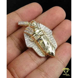 Collar Hip Hop Chapado en Oro con Colgante de Faraón Tutankamón con Incrustaciones de Diamantes Moissanite y Plata de Ley 925 - Product Image 4