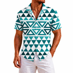 Chemises hawaïennes à manches courtes pour hommes, imprimées, décontractées, 100% polyester, pour les vacances à la plage, été 2024 - Product Image 5