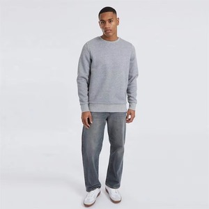 Wholesale <b>Mens</b> Hoodies Custom Printed <b>Fleece</b> Sweatshirt Casual Winter Fashion OEM <b>Men's</b> <b>Grey</b> Crew Neck Sweatshirt Regular Fit - Product Image 5