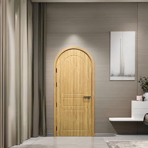 Panel de puerta de madera impermeable WPC para casas, habitación Interior para oficina, puerta de madera para baño con marco - Product Image 1