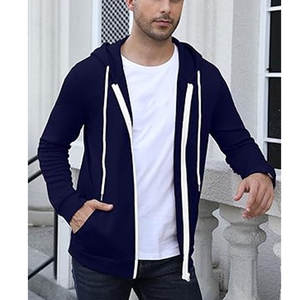 Sweat à capuche à fermeture éclair pour hommes Sweat-shirt à fermeture éclair chaud et confortable Personnalisé pour les hommes Plus Size Custom Front Pocket Hoodies - Product Image 1