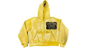 Sudadera con capucha rosa tie-dye con logo personalizado, forro polar unisex, informal, con cremallera, bolsillo frontal, bordado desgastado, pedrería, lavado vintage - Product Image 5
