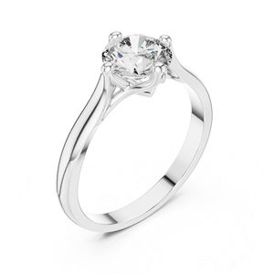 Bague en or jaune 14 carats avec diamant rond cultivé en laboratoire pour femmes |   Vêtements de tous les jours |   Nouveau diamant cultivé - Product Image 4