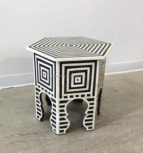 Tabouret de table d'appoint de luxe en incrustation d'os précieux extrêmement beau, Tabouret de table d'appoint en incrustation d'os de conception artisanale à forte demande - Product Image 2