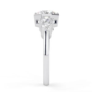 Bague de fiançailles pour femme avec 5 pierres de diamant de laboratoire taille ronde RITZIN RIH3269 - Product Image 2