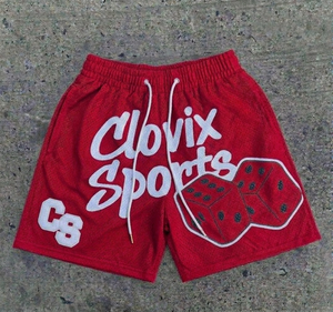 Custom Logo Heavy Weight Polyester Mesh Shorts Breathable Double <b>Layer</b> Mesh Short Wholesale Graphic Puff Print Streetwear Shorts - Product Image 2