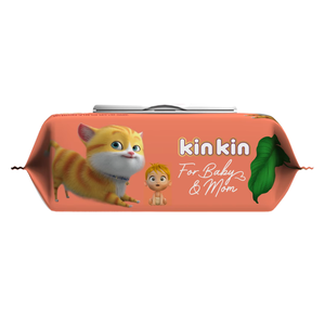 Lingettes humides Kinkin 80 pièces, premium, épaisses, non-tissées, pour bébé, avec vitamine E et aloe vera, hydratantes, prix de gros OEM ODM - Product Image 1
