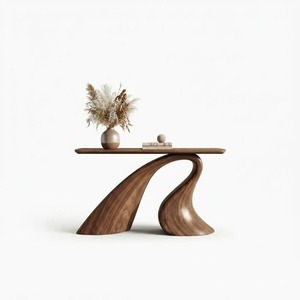 Custom Handcraft Sculptural Wooden <b>Console</b> <b>Table</b> Modern Entryway <b>Table</b> for Hotel and Commercial Interior Projects - Product Image 6