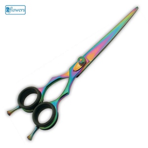 Ciseaux de barbier professionnels pour gauchers en acier inoxydable à bord convexe ou biseauté pour coiffeurs de salon - Product Image 1