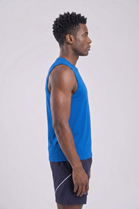 T-shirt sans manches pour homme, idéal pour la gym, le yoga et l'exercice, coupe sportive, en polyester écologique, col rond, haut de sport pour homme - Product Image 6