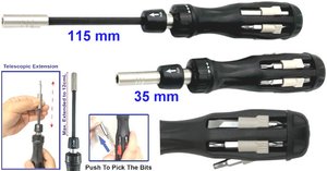 12-IN-1 Telescopic Ratchet <b>Screwdriver</b> <b>Bits</b> <b>set</b> - Product Image 3