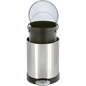 1.2 Gallon Round Stainless Steel Garbage <b>Bin</b> Soft Close <b>Lid</b> <b>with</b> Step Foot Pedal Metal Waste Basket Removable Inner Bucket - Product Image 4