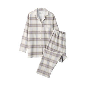 ชุดนอนผ้าแฟลนเนลเนื้อนุ่ม ระบายอากาศได้ดี ผ้าฝ้าย 100% แขนยาว ทรงหลวม สวมใส่สบาย สำหรับผู้หญิงไซส์ใหญ่ - Product Image 1