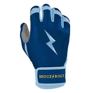 ถุงมือตีเบสบอลแบบเต็มนิ้ว Bruce Bolt รุ่น Blue Lightning Logo สำหรับตำแหน่งเบสหนึ่ง  วัสดุหนัง ระบายอากาศได้ดี แห้งเร็ว ปรับขนาดได้ เหมาะสำหรับทั้งชายและหญิง - Product Image 3