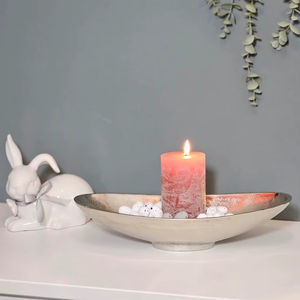 Moderno y Lujoso Portavelas de Metal Plateado en Forma de Barco, Centro de Mesa para Fiestas, No Tóxico, Libre de Plomo, Apto para Lavavajillas, Ecológico - Product Image 1