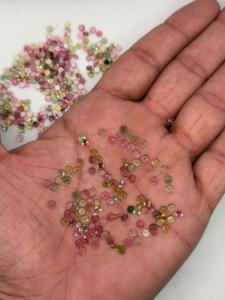 Tourmaline naturelle multicolore 3,5 mm, 85 carats, taille brillant, pierre extraite de la terre, effet de jeu de couleurs/feu pour la fabrication de bijoux sur mesure - Product Image 5