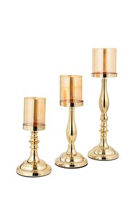 Portavelas de cristal plateado de lujo, farol alto con pedestal de metal para un estilo sofisticado en el hogar - Product Image 4