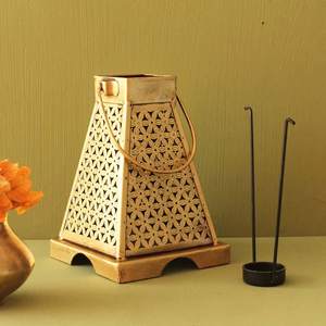 Pieza Decorativa de Vela India Hecha a Mano para Iluminación Ambiental en Estantes de Estudio, Esquinas de Balcón, Temas de Boda y Reuniones Nocturnas - Product Image 1