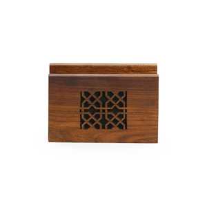 Boîte à mouchoirs en bois faite à la main, écologique, ronde, style vintage, décoration intérieure, finition chêne rustique, accents en laiton, utilisation en avion - Product Image 3