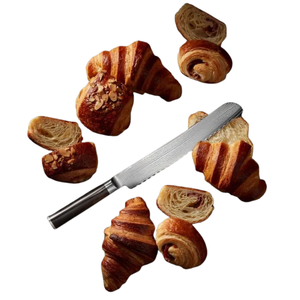 Cuchillo para pan de 9 pulgadas, hoja afilada de acero inoxidable dentada, mango negro, cortador de cocina profesional para cortar pan, pasteles y repostería - Product Image 4