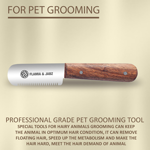 หวีสแตนเลสสำหรับสุนัข Flamia & Jabz ด้ามไม้พะยูง ดีไซน์คลาสสิกสำหรับสุนัข - Product Image 3
