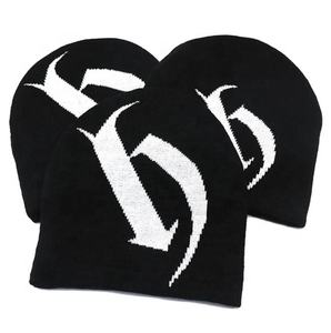 Venta al por mayor Unisex All Over puff impresión acrílico personalizado invierno gorros de punto jacquard skully gorros gorras - Product Image 5