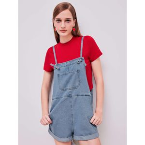 2026 denim overalls shorts High Quality Women Denim Jumpsuit Overalls Summer Washed Solid Multi Pocket Jean <b>Romper</b> - Product Image 1