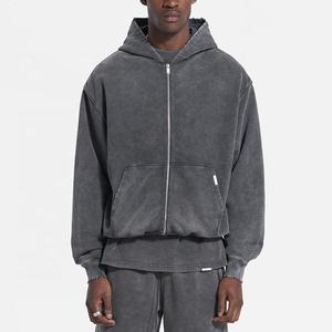 Sweat-shirt à capuche surdimensionné pour homme, vert uni, en molleton de coton, décontracté, pour l'automne, avec poches, coupe classique, tricoté - Product Image 4