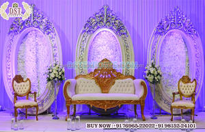 Traditional Wedding Golden Mehrab Style Portable FRP Arch <b>Backdrop</b> <b>Frames</b> Customizable Size & Design australia - Product Image 6
