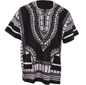 Vêtements pour hommes, prix de gros, service OEM personnalisé, faible MOQ, t-shirts Dashiki africains, design batik d'été, chemises Dashiki respirantes - Product Image 3