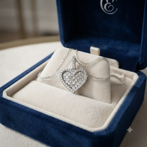 เครื่องประดับทองคำแท้ 14K ทำมือ ประดับเพชรแล็บโกรว์ รูปหัวใจสุดคลาสสิก สร้อยคอจี้ห้อย โรแมนติก ของขวัญวันวาเลนไทน์ - Product Image 5