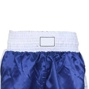 Pantalones Cortos de Boxeo Azules para Hombre al por Mayor con Cintura Blanca, Rayas Laterales, Ajuste Holgado, Transpirables, de Secado Rápido, Bordado 3D, Artes Marciales - Product Image 2