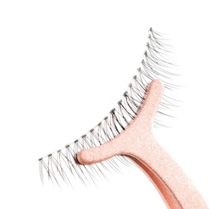 Pince à épiler antistatique en acier inoxydable rose personnalisée de haute qualité, applicateur recourbe-cils à pointe lisse pour application de cils, forme carrée - Product Image 5