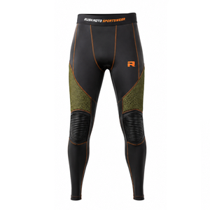 Service ODM personnalisé : Leggings de course pour motards avec tissu compressif flexible, respirant et extensible, en vente - Product Image 4