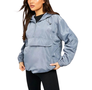 Chaqueta Cortavientos de Nailon para Mujer, Color Sólido, con Capucha y Cierre, 100% Poliéster, Resistente al Viento, Venta al Por Mayor - Product Image 3