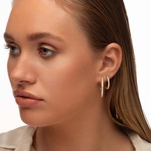 Pendientes de Aro Huggie de Oro Amarillo de 14K de Lujo con Diamantes Cultivados en Laboratorio, Aros de Diamantes Brillantes, Joyería Elegante para Mujer, Regalo - Product Image 4